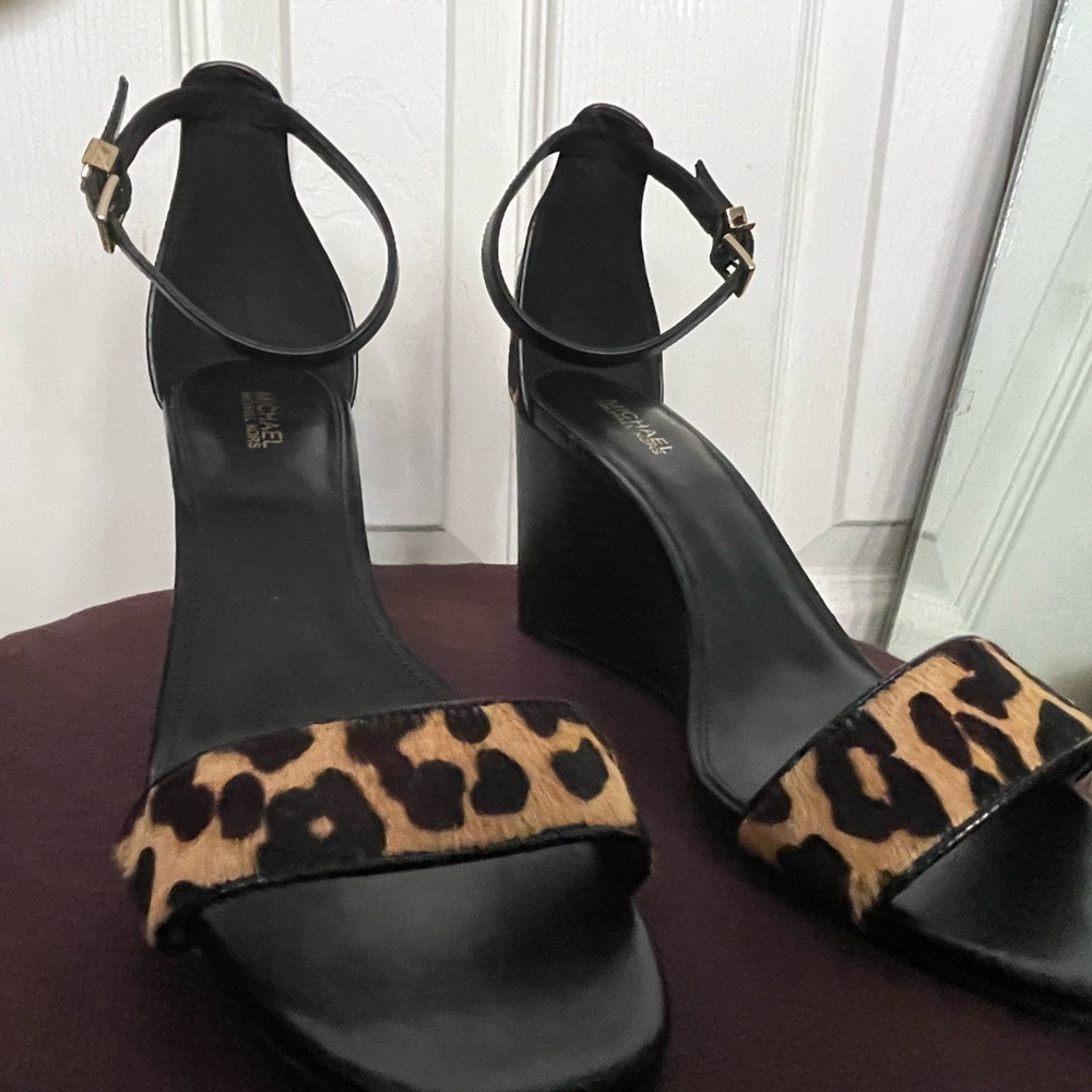 Michael Kors Fiona Calf Hair wedge sandals